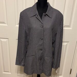Liz Sport Pinstripe Plus Blazer